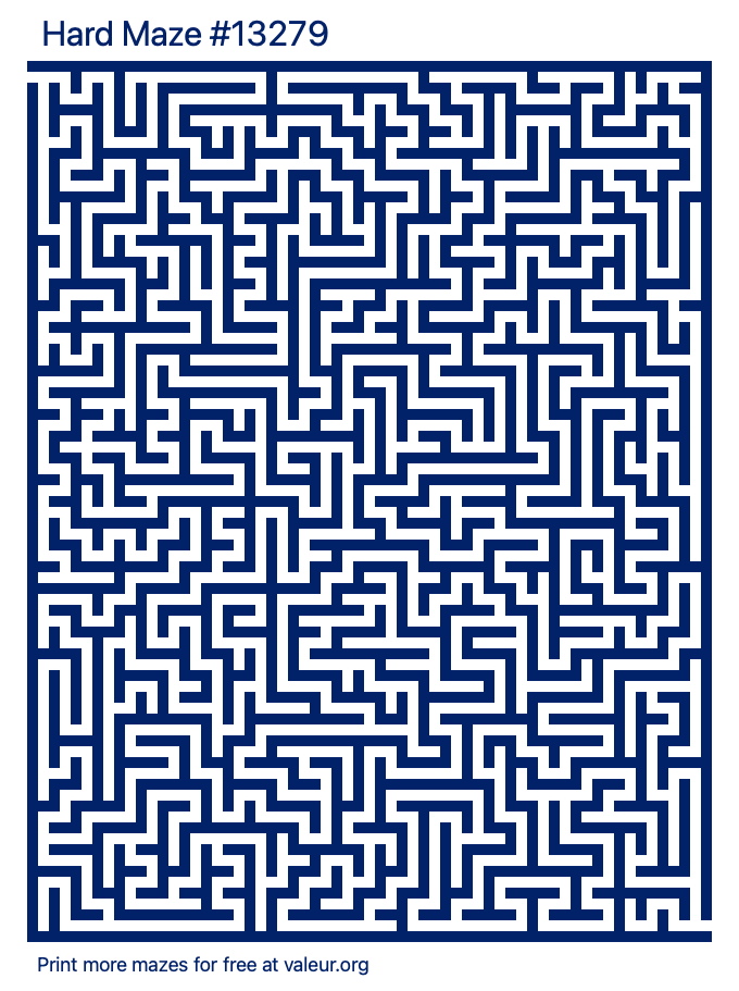 Free Printable Hard Maze number 13279