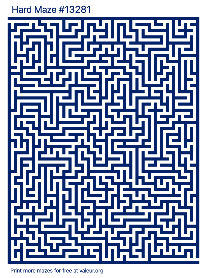 Free Printable Hard Maze number 13281