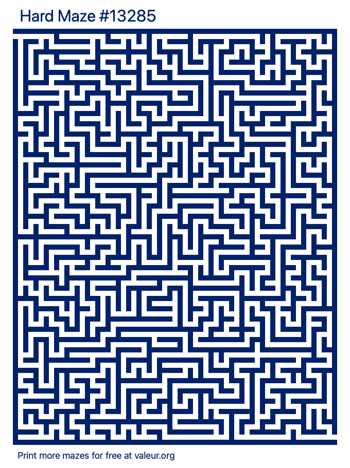 Free Printable Hard Maze number 13285