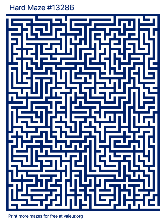Free Printable Hard Maze number 13286