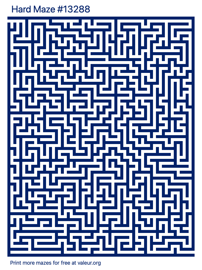 Free Printable Hard Maze number 13288