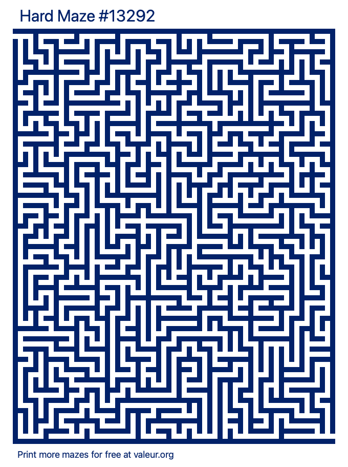 Free Printable Hard Maze number 13292