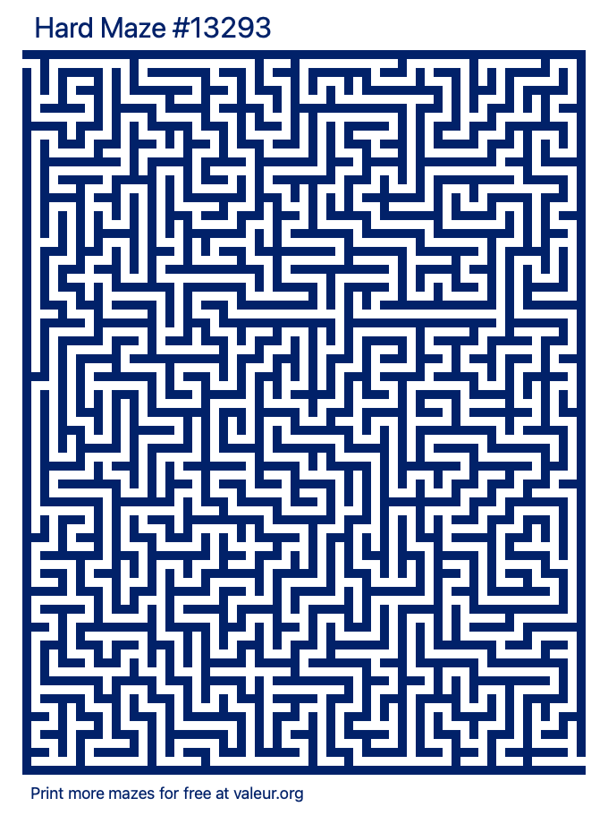 Free Printable Hard Maze number 13293