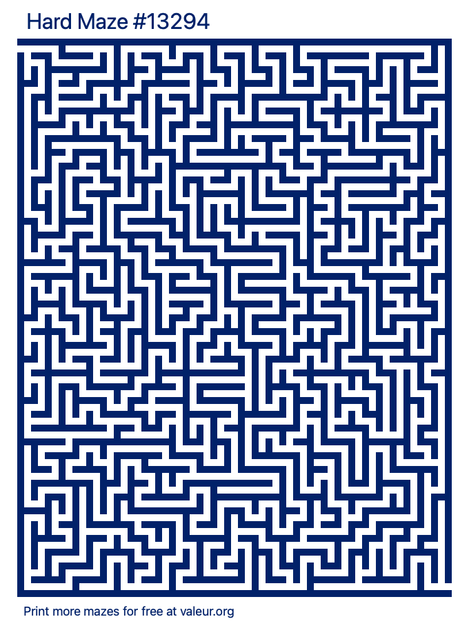 Free Printable Hard Maze number 13294