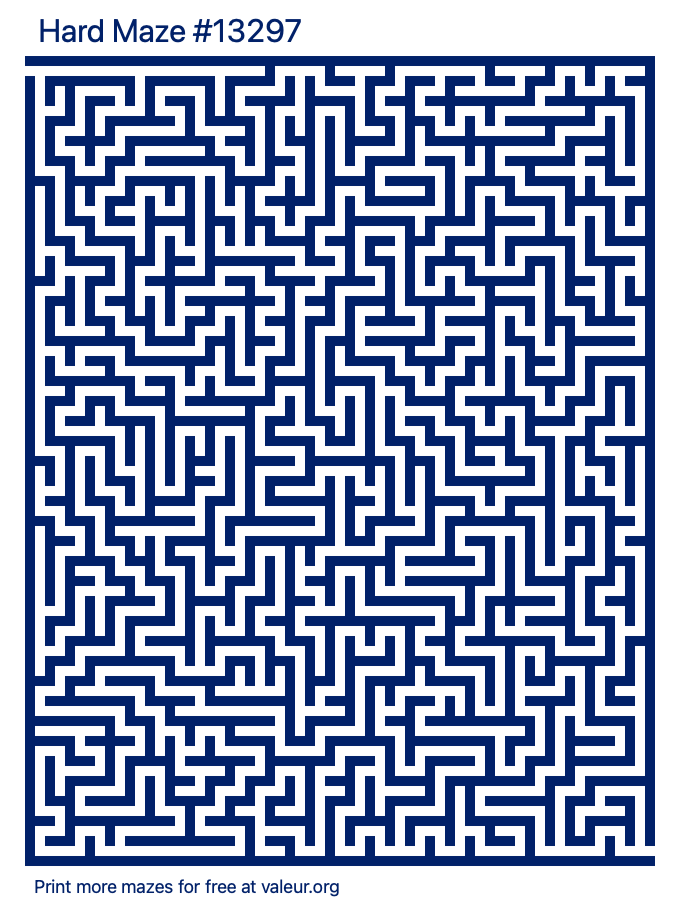 Free Printable Hard Maze number 13297