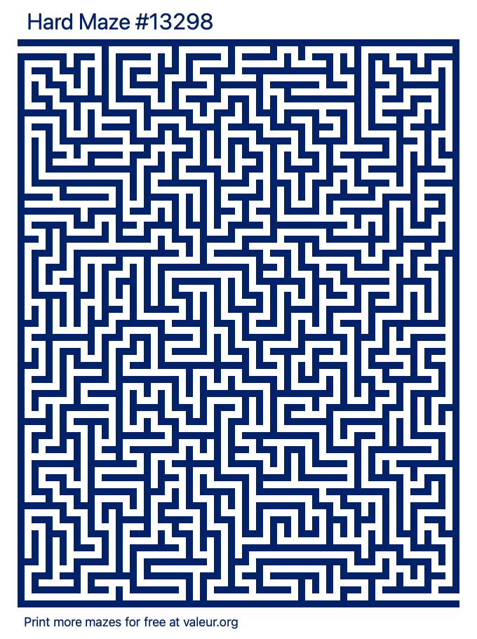 Free Printable Hard Maze number 13298