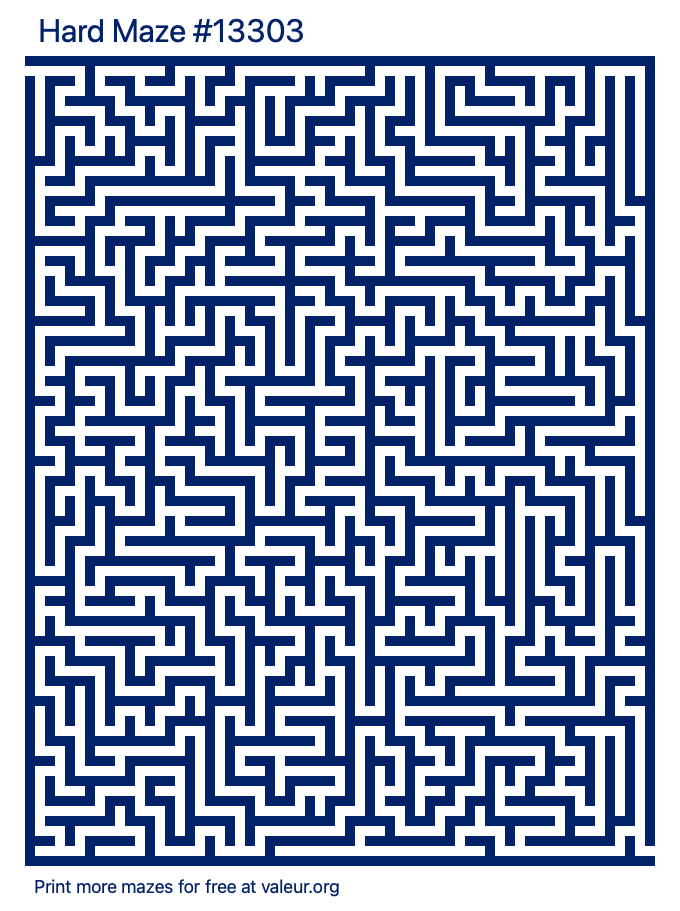 Free Printable Hard Maze number 13303