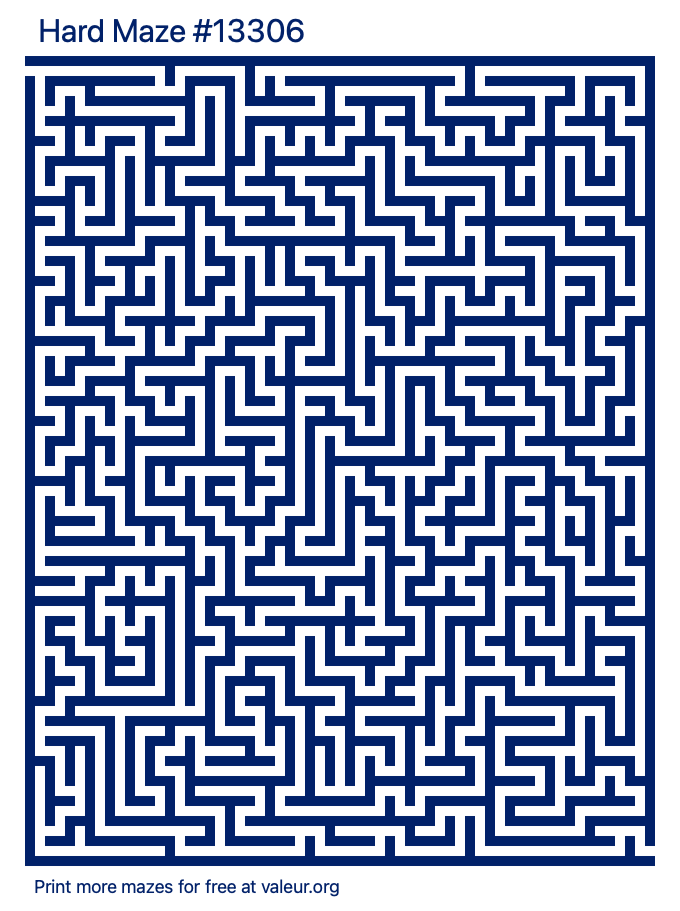 Free Printable Hard Maze number 13306