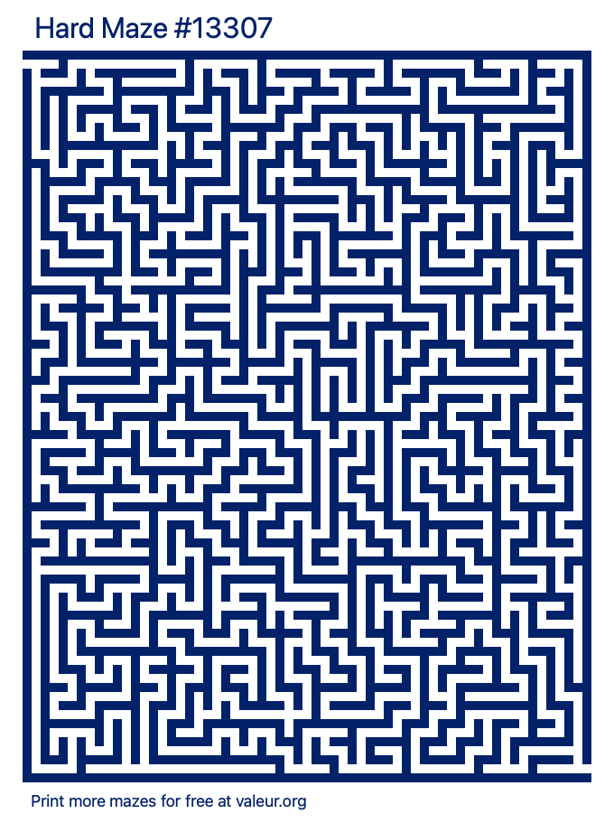Free Printable Hard Maze number 13307