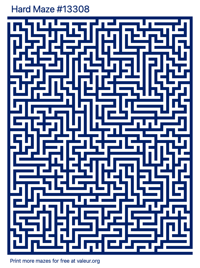 Free Printable Hard Maze number 13308