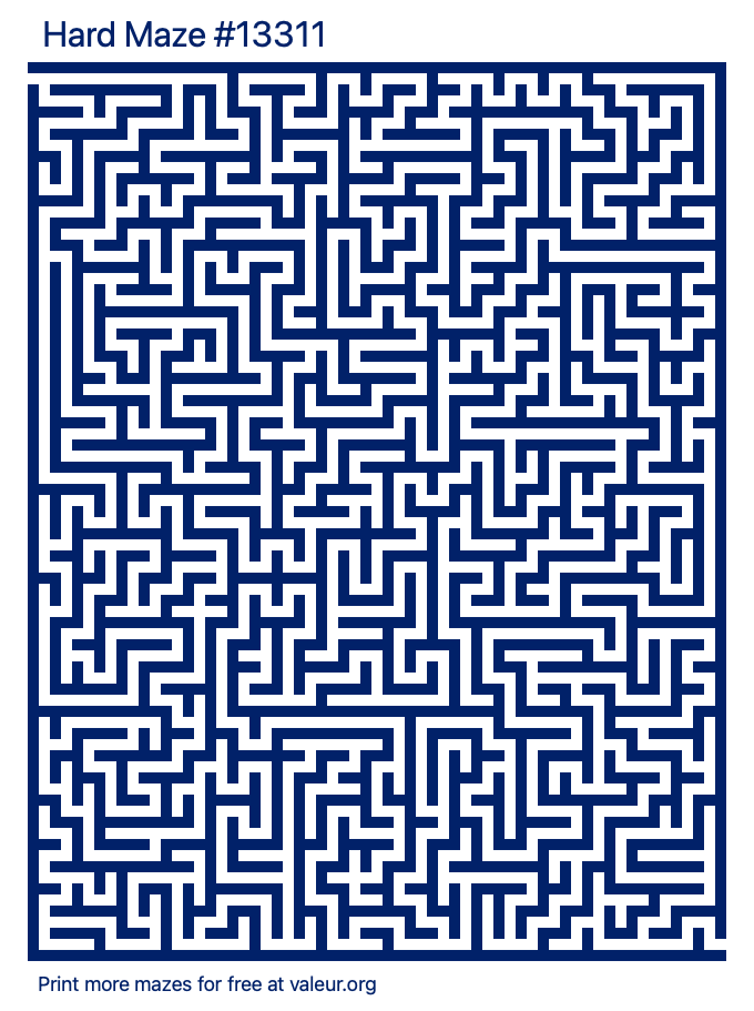 Free Printable Hard Maze number 13311