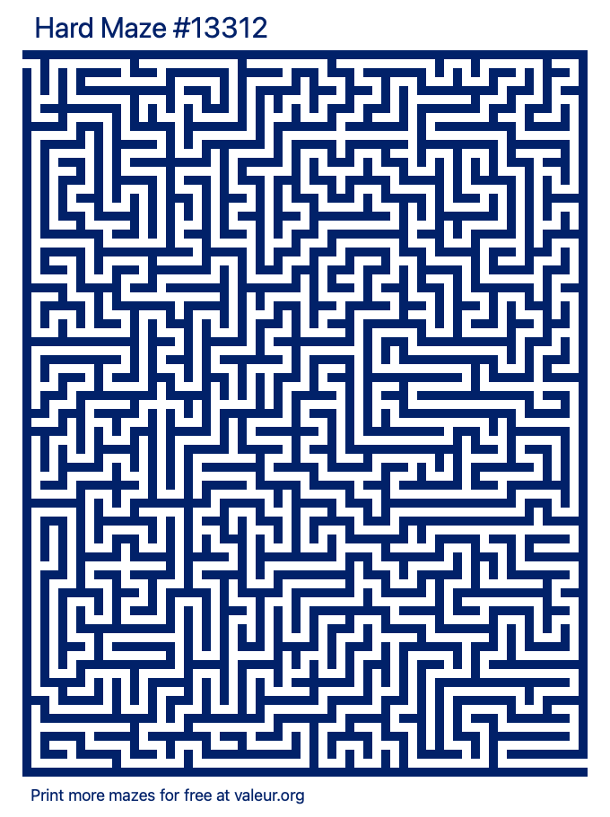 Free Printable Hard Maze number 13312