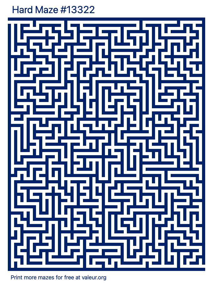 Free Printable Hard Maze number 13322
