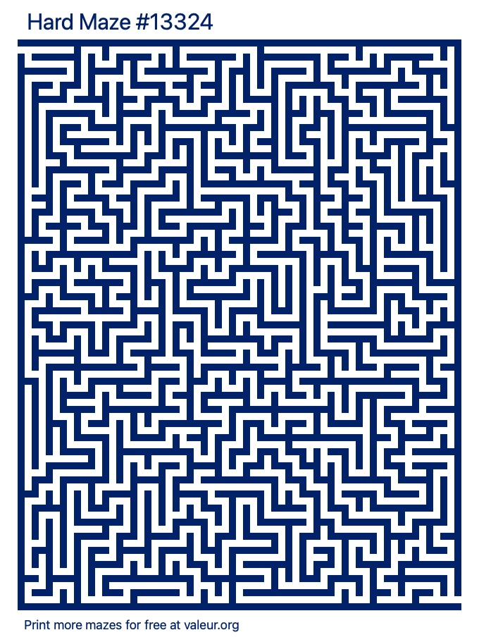 Free Printable Hard Maze number 13324