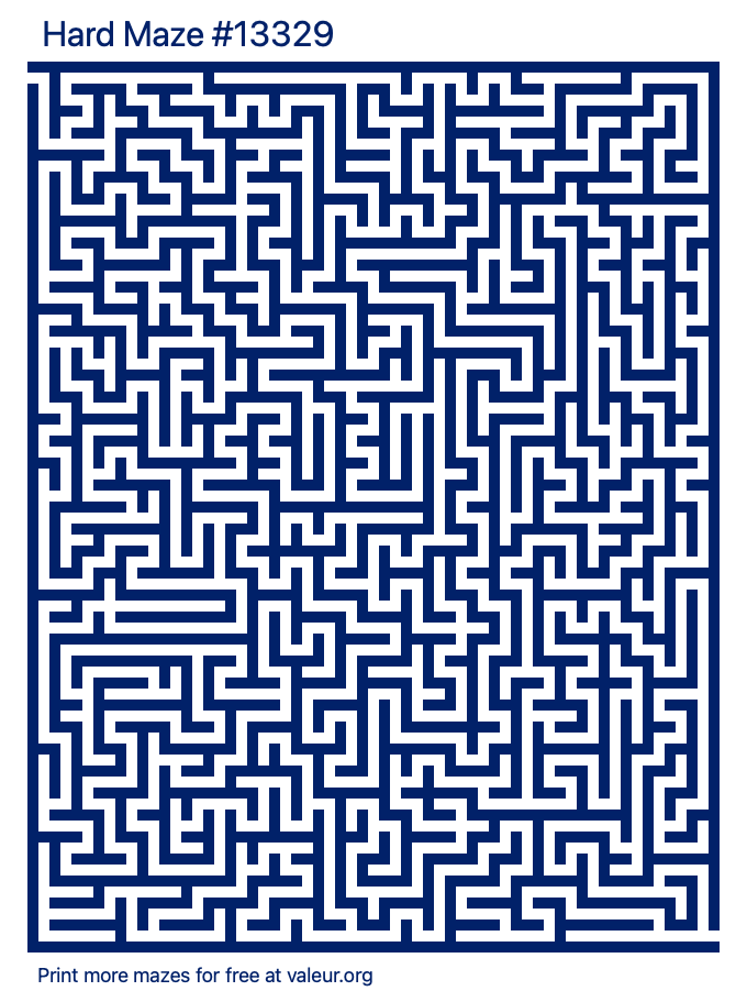 Free Printable Hard Maze number 13329