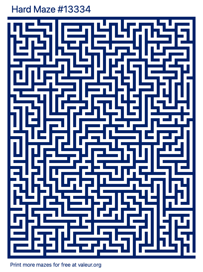 Free Printable Hard Maze number 13334