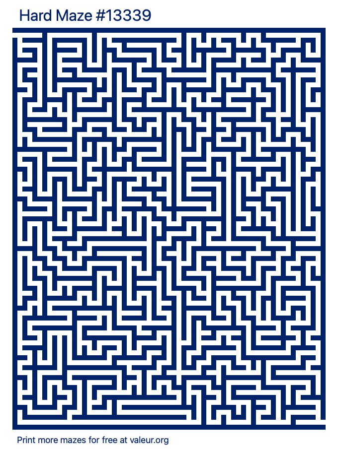 Free Printable Hard Maze number 13339