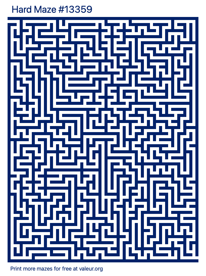 Free Printable Hard Maze number 13359