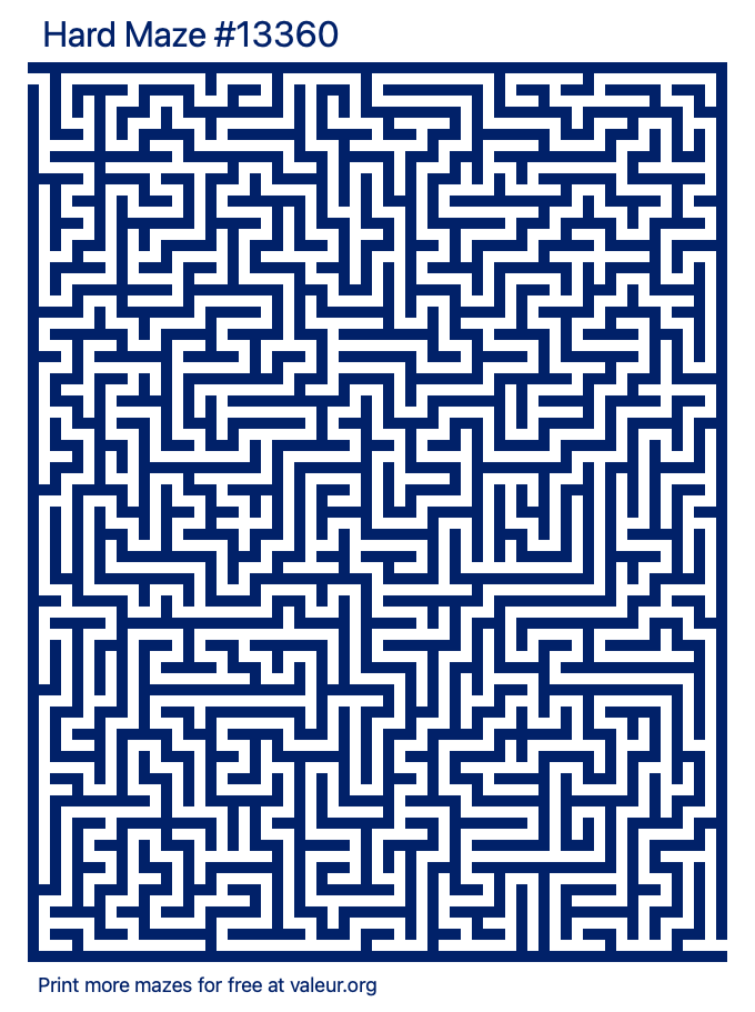 Free Printable Hard Maze number 13360
