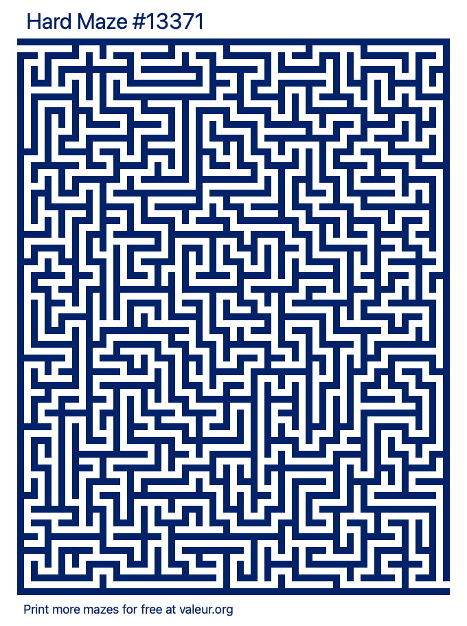 Free Printable Hard Maze number 13371