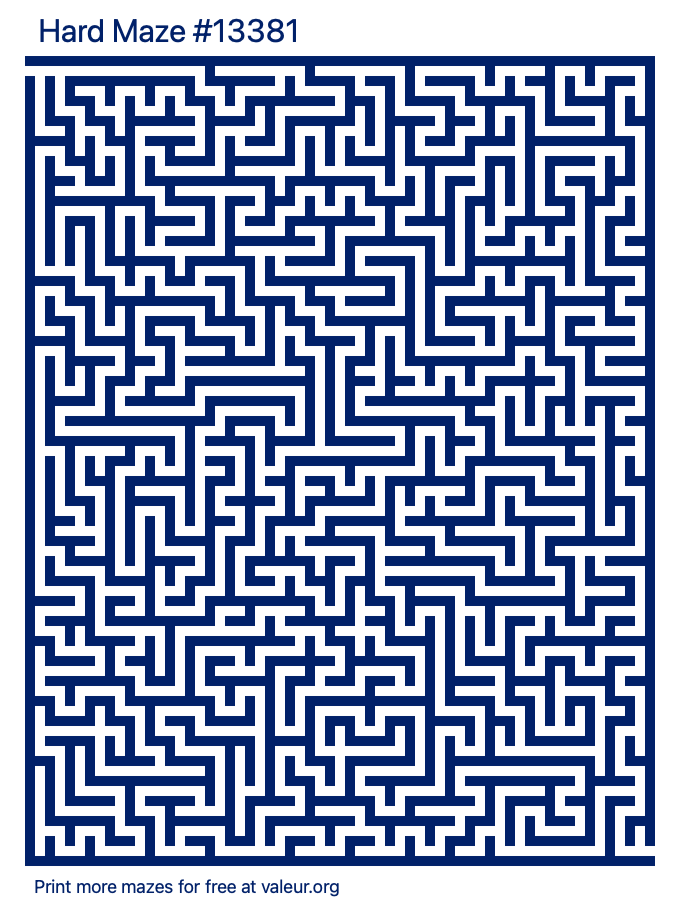 Free Printable Hard Maze number 13381