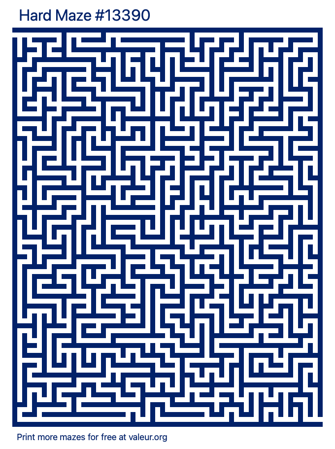 Free Printable Hard Maze number 13390