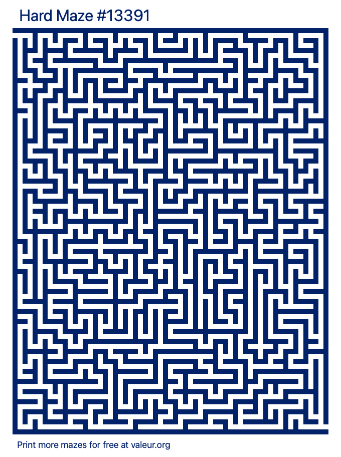 Free Printable Hard Maze number 13391