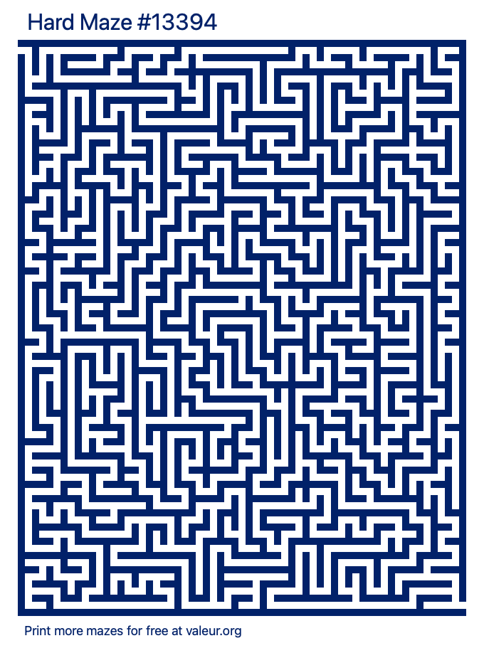 Free Printable Hard Maze number 13394