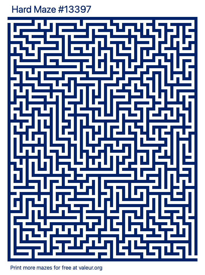 Free Printable Hard Maze number 13397