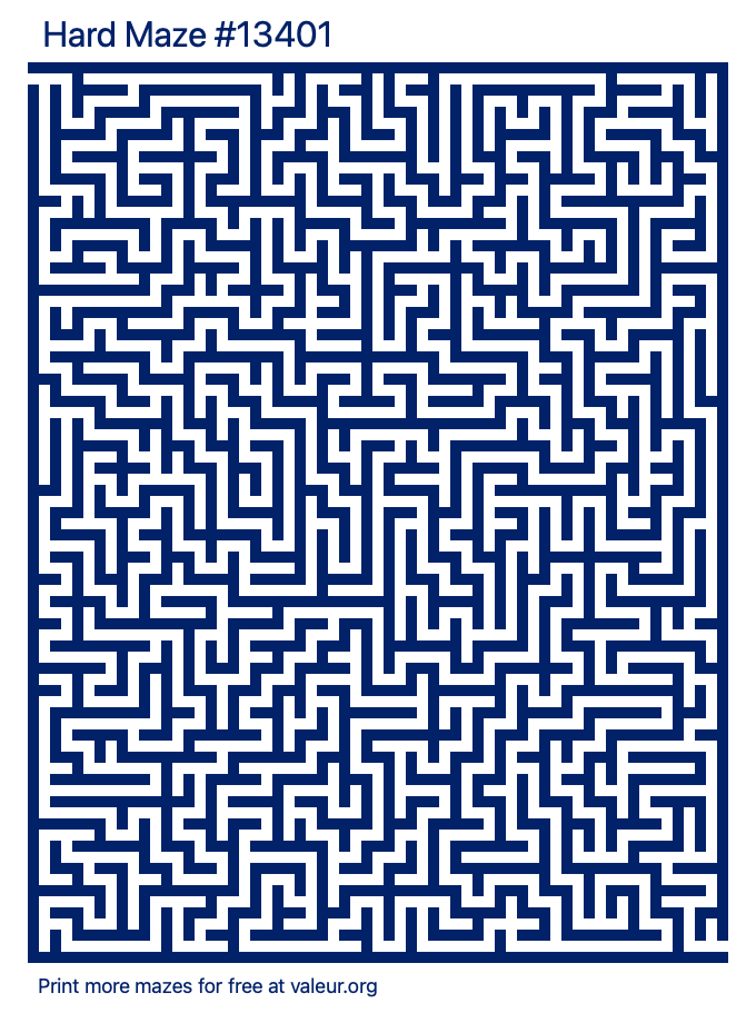 Free Printable Hard Maze number 13401