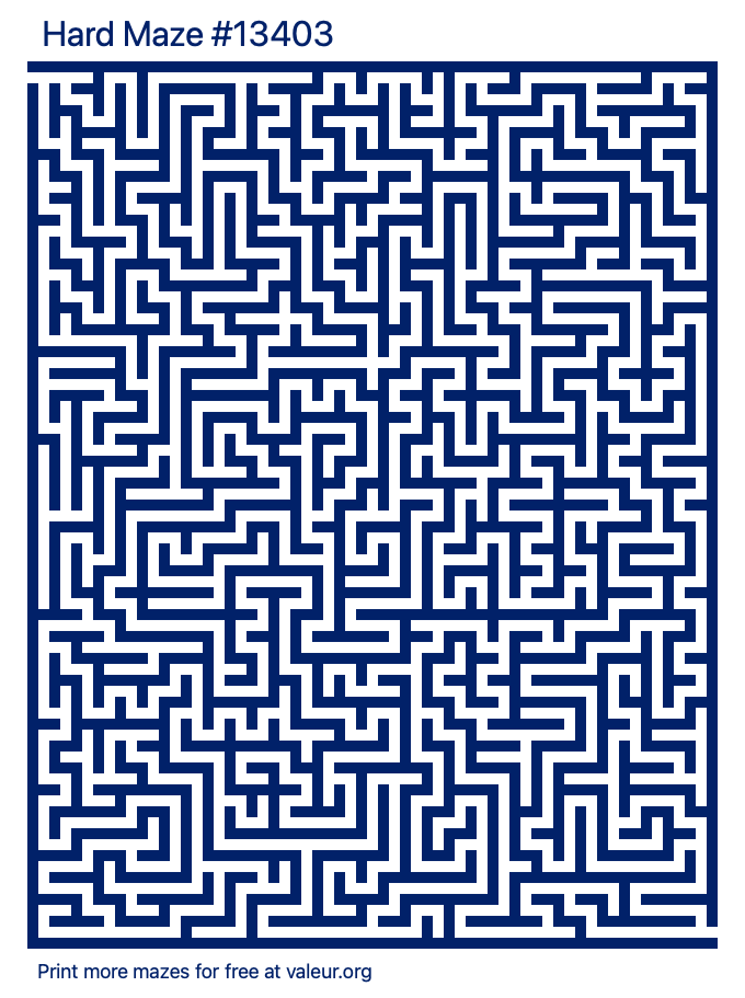 Free Printable Hard Maze number 13403
