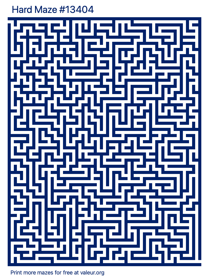 Free Printable Hard Maze number 13404