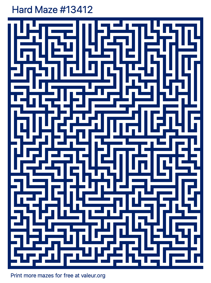 Free Printable Hard Maze number 13412