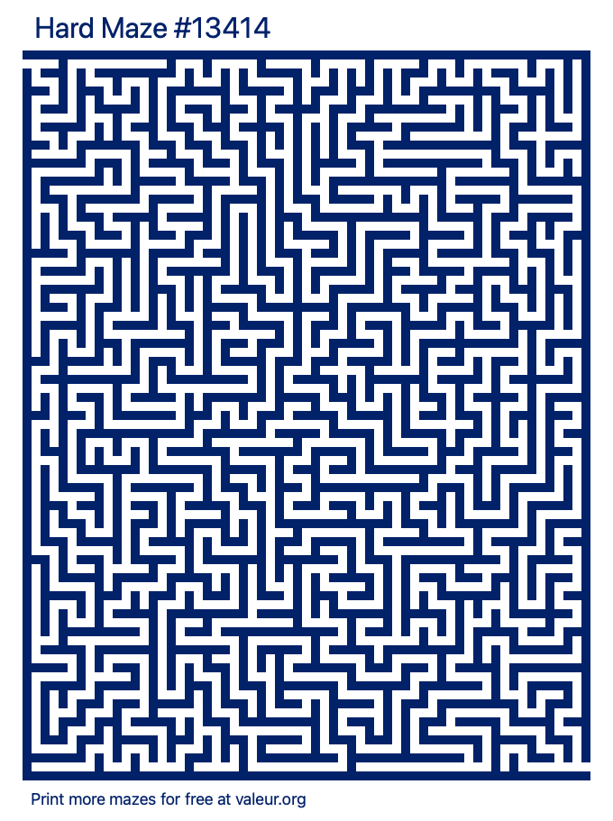 Free Printable Hard Maze number 13414