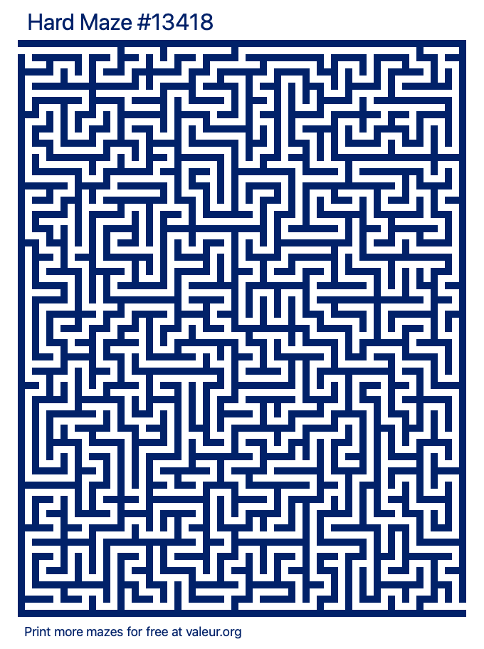 Free Printable Hard Maze number 13418