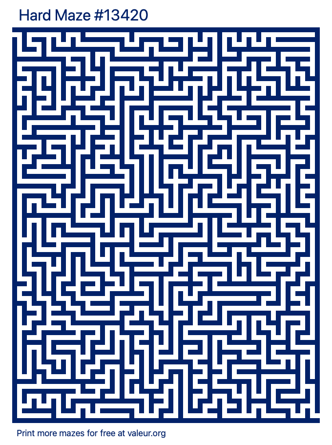 Free Printable Hard Maze number 13420