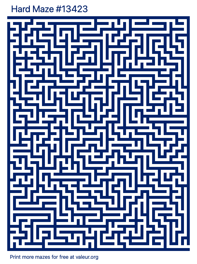 Free Printable Hard Maze number 13423