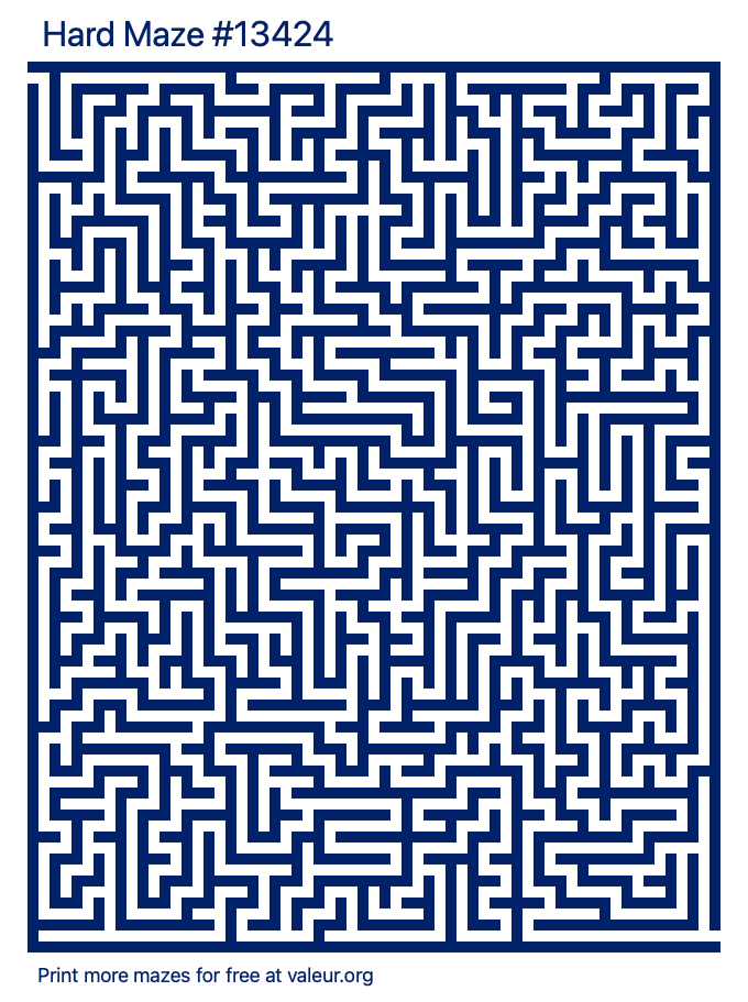 Free Printable Hard Maze number 13424