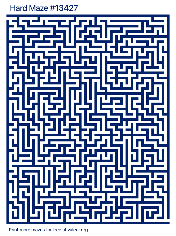 Free Printable Hard Maze number 13427