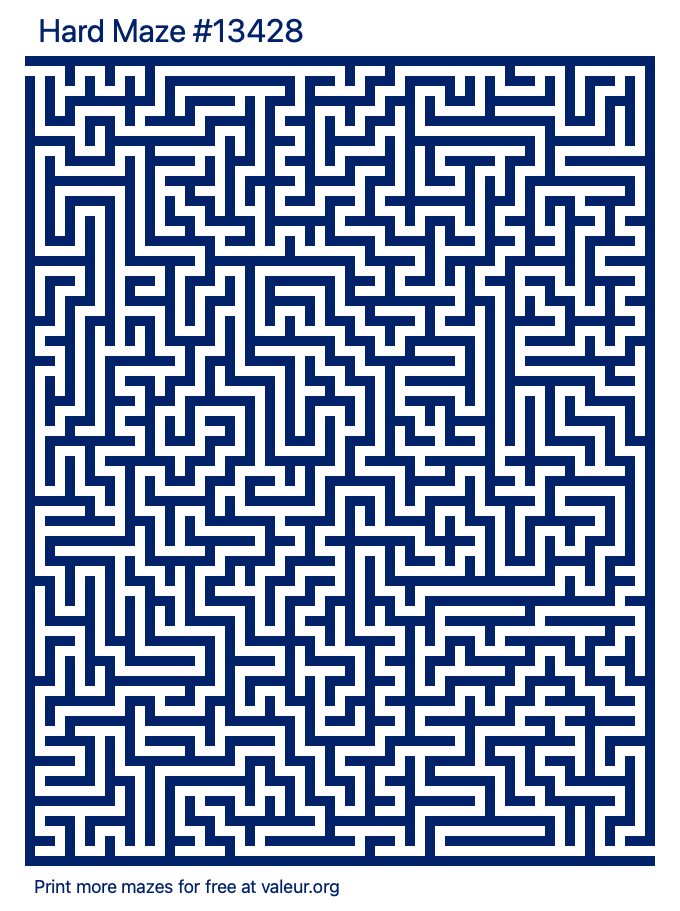 Free Printable Hard Maze number 13428