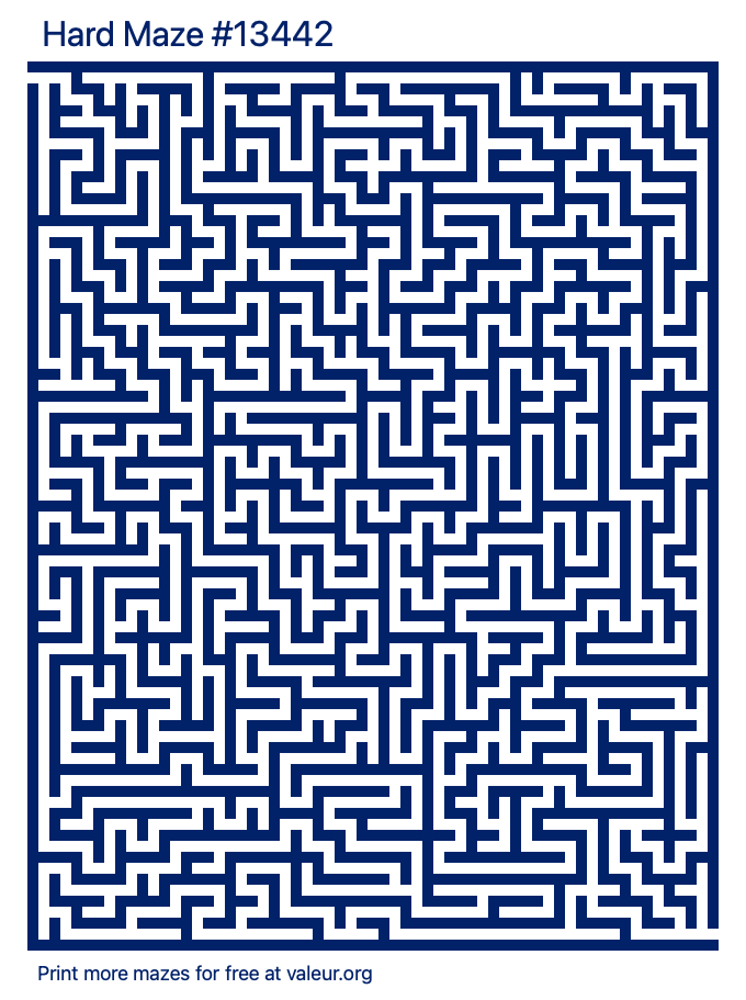 Free Printable Hard Maze number 13442