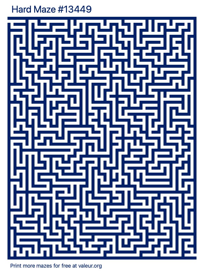 Free Printable Hard Maze number 13449