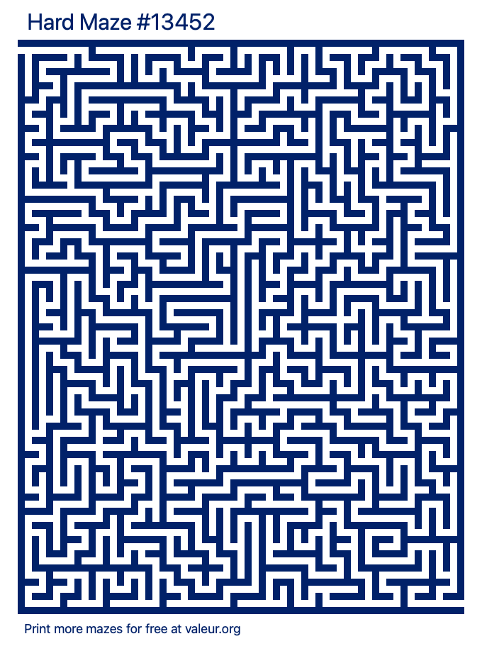 Free Printable Hard Maze number 13452