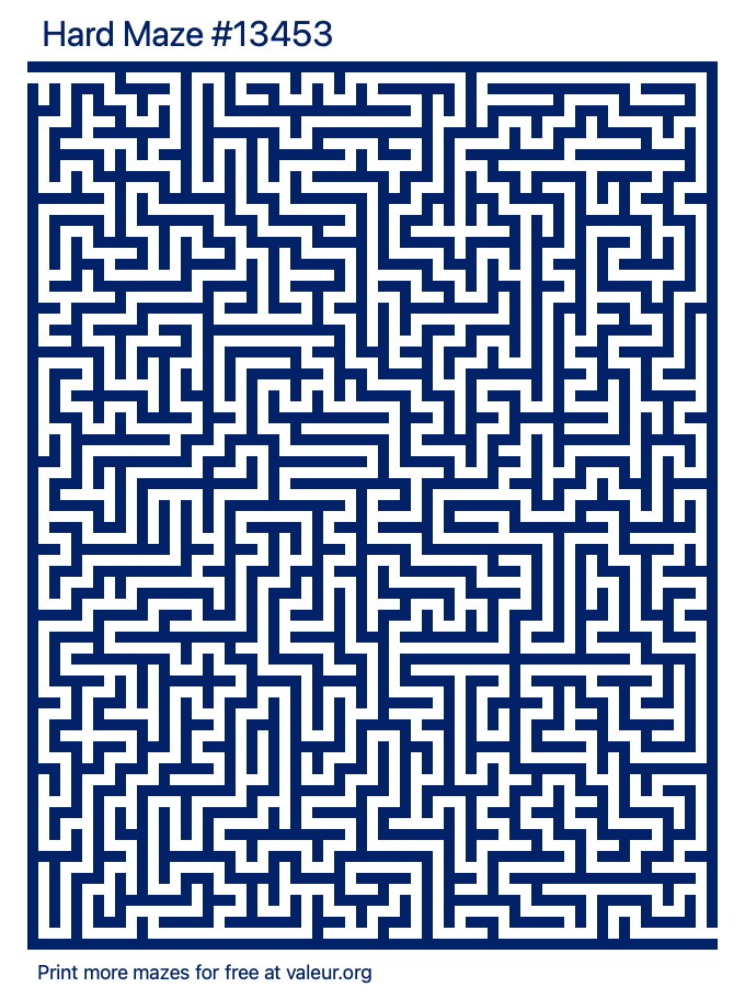 Free Printable Hard Maze number 13453