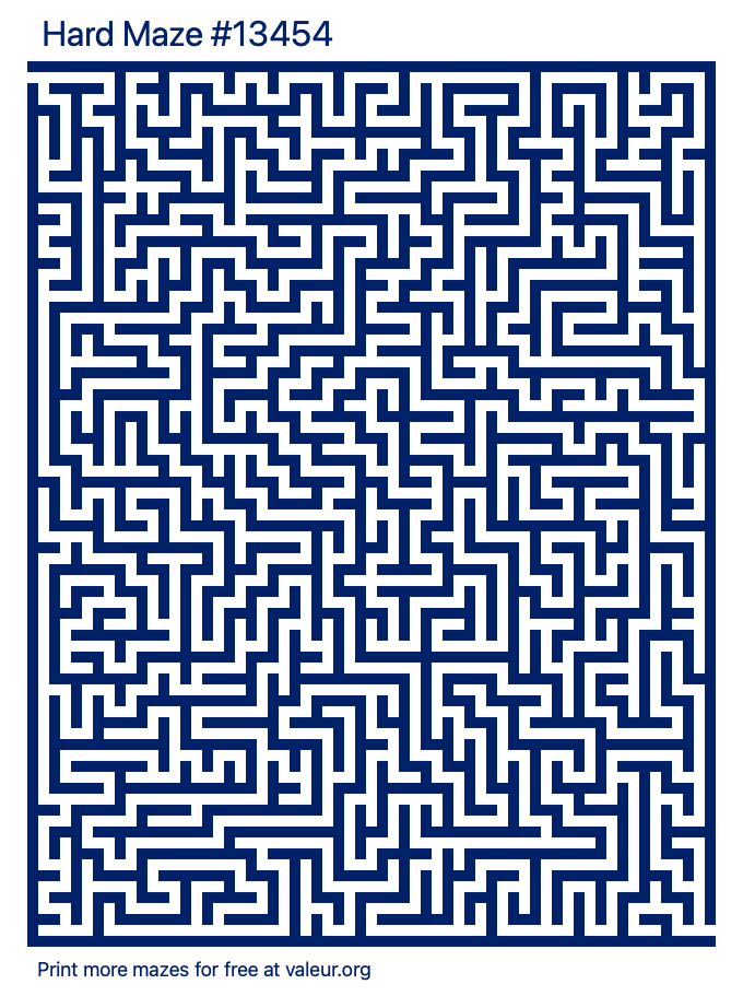 Free Printable Hard Maze number 13454