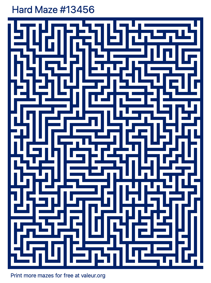 Free Printable Hard Maze number 13456