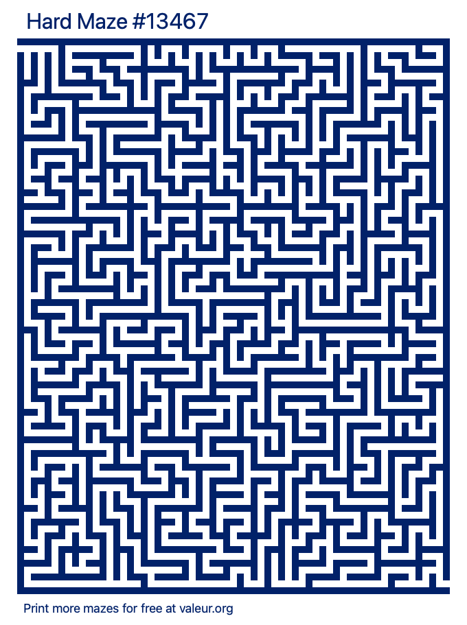 Free Printable Hard Maze number 13467