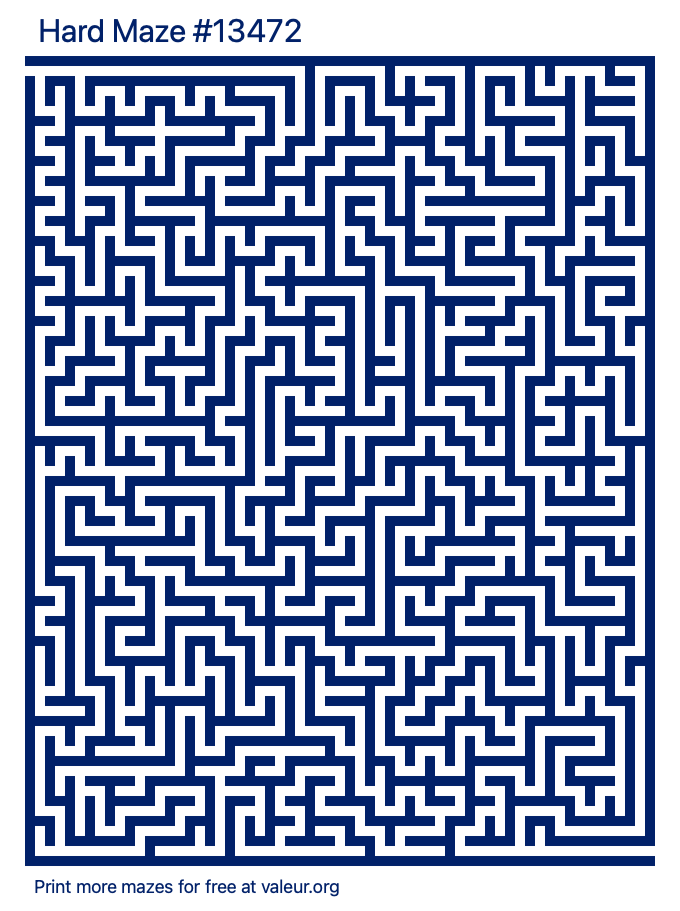 Free Printable Hard Maze number 13472