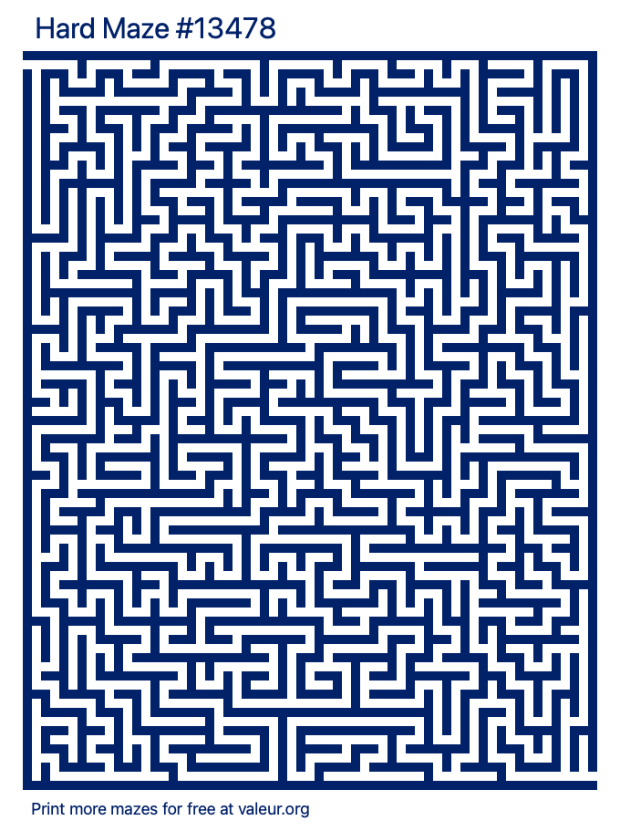 Free Printable Hard Maze number 13478