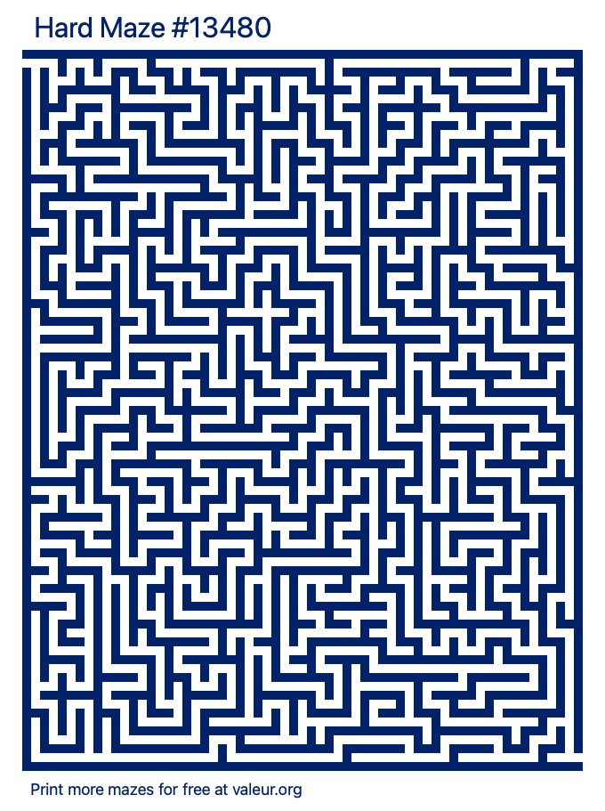 Free Printable Hard Maze number 13480